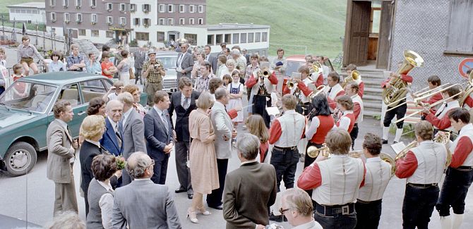 Historic image of the Schröcken music band.