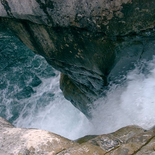 Raging water in the glacier mill in Schröcken.