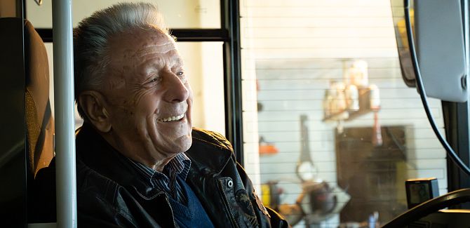 A portrait of ski bus driver Herbert Ritter.