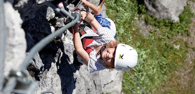 Climbing for children on the rocks.