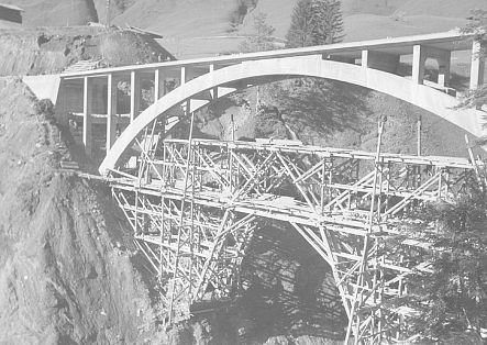 Historic image of the Tannberg Bridge in Schröcken.