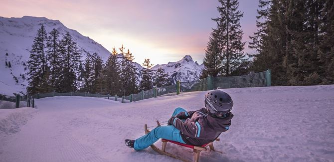 Fun toboggan ride in Schröcken.