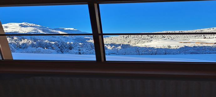 Winter Aussicht Fenster Dezember 2023