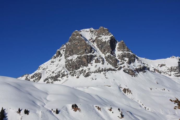 Blick auf den Widderstein -Schitourengebiet