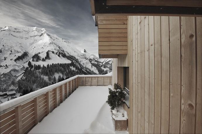 Haus Bergfrieden aussen Terrasse EG Winter