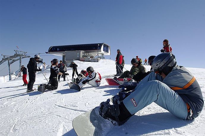 Snowboarden am Hochtannberg beim Saloberjet