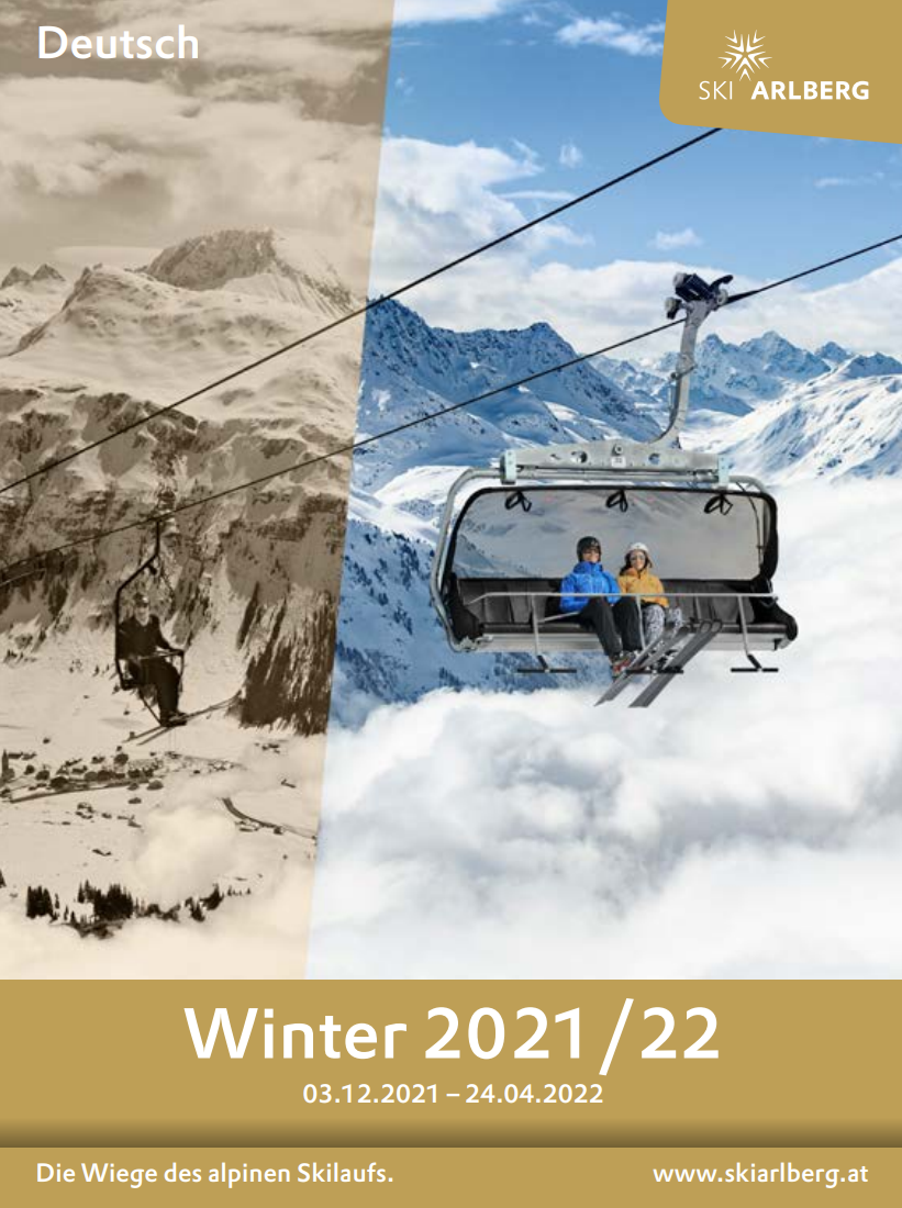 Pistenplan und Tarife Ski Arlberg 2021-22.