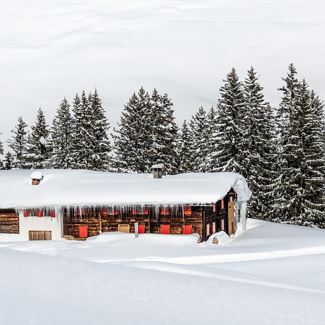 Winter hike from Warth to Lechleiten.